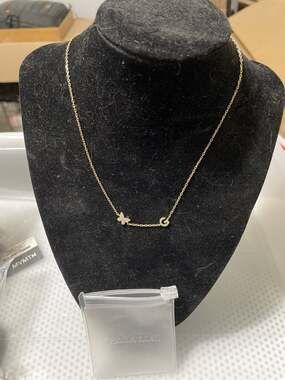 By Adina Eden Butterfly and Initial G Choker Necklace 925 SS